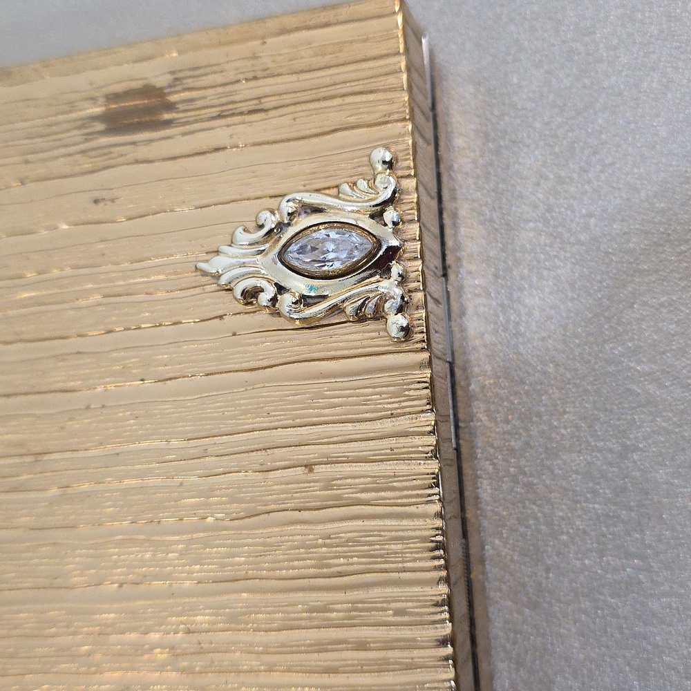 Vintage Evans Marquise Rhinestone Gold Art Deco Minaudiere Cigarette Case Compac - Picture 14 of 15